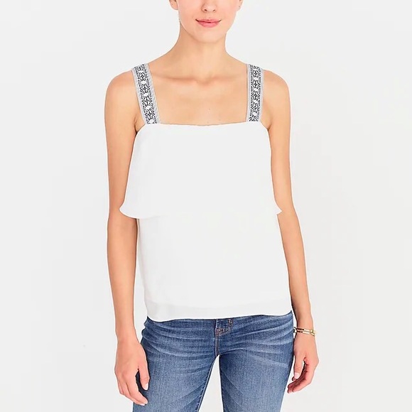 J. Crew Tiered Embroidered Strap Tank - Picture 7 of 8